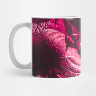 Dark Pink Leaves Mug